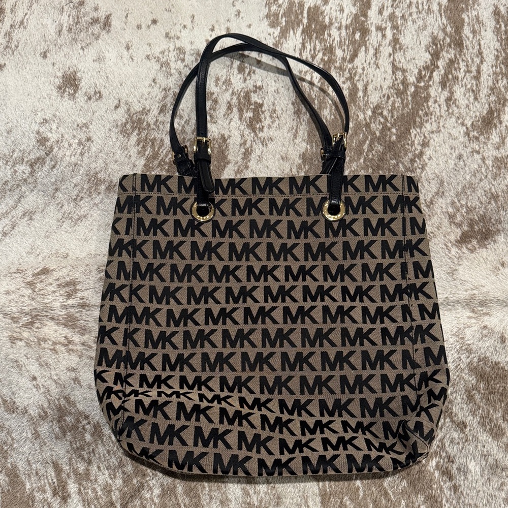 Michael Kors Signature Black and Tan Tote